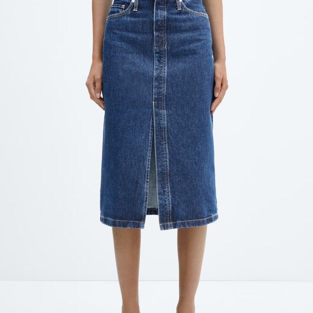 Mango Indigo Denim Skirt